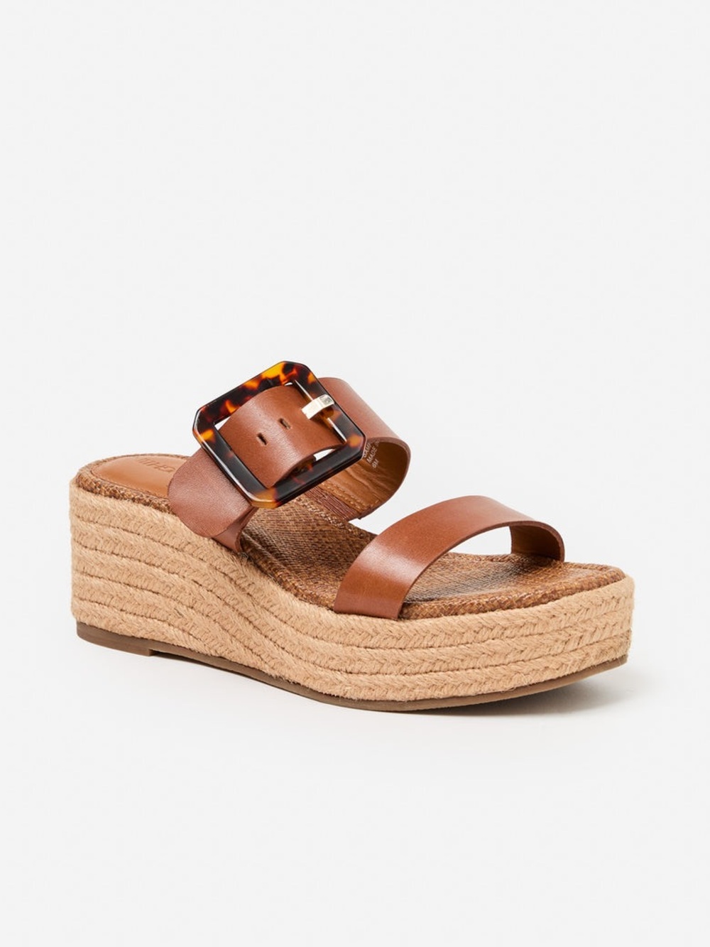 J.McLaughlin Fleur Wedges New NWOB Leather Tortoise Buckle Sandals 8.5